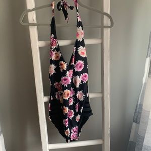 One piece floral bathing suit